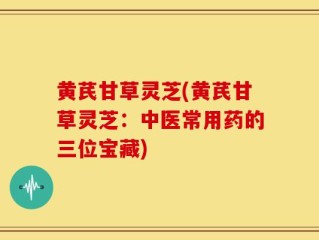 黄芪甘草灵芝(黄芪甘草灵芝：中医常用药的三位宝藏)