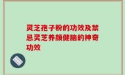 灵芝孢子粉的功效及禁忌灵芝养颜健脑的神奇功效