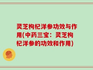 灵芝枸杞洋参功效与作用(中药三宝：灵芝枸杞洋参的功效和作用)