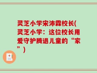 灵芝小学宋沛霖校长(灵芝小学：这位校长用爱守护腾退儿童的“家”)