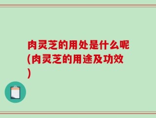 肉灵芝的用处是什么呢(肉灵芝的用途及功效)