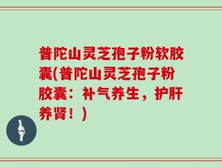 普陀山灵芝孢子粉软胶囊(普陀山灵芝孢子粉胶囊：补气养生，护肝养肾！)