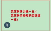 灵芝粉多少钱一盒 (灵芝粉价格及购买渠道一览)