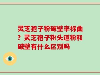 灵芝孢子粉破壁率标曲？灵芝孢子粉头道粉和破壁有什么区别吗