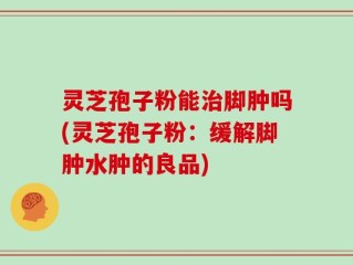 灵芝孢子粉能治脚肿吗(灵芝孢子粉：缓解脚肿水肿的良品)