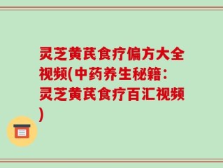 灵芝黄芪食疗偏方大全视频(中药养生秘籍：灵芝黄芪食疗百汇视频)