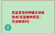 花盆灵芝的种植方法和技术(花盆里种灵芝：方法和技巧)