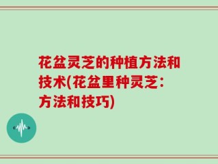 花盆灵芝的种植方法和技术(花盆里种灵芝：方法和技巧)