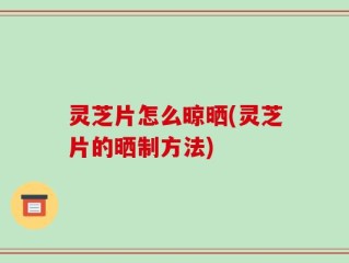 灵芝片怎么晾晒(灵芝片的晒制方法)