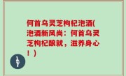 何首乌灵芝枸杞泡酒(泡酒新风尚：何首乌灵芝枸杞酿就，滋养身心！)