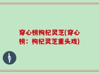 穿心榜枸杞灵芝(穿心榜：枸杞灵芝重头戏)