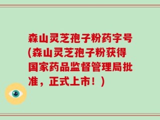 森山灵芝孢子粉药字号(森山灵芝孢子粉获得国家药品监督管理局批准，正式上市！)