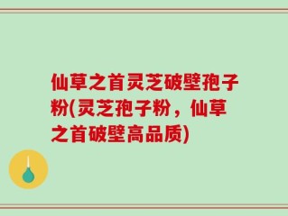 仙草之首灵芝破壁孢子粉(灵芝孢子粉，仙草之首破壁高品质)