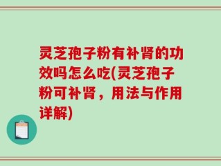 灵芝孢子粉有补肾的功效吗怎么吃(灵芝孢子粉可补肾，用法与作用详解)