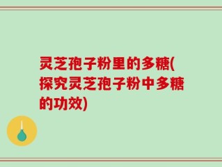 灵芝孢子粉里的多糖(探究灵芝孢子粉中多糖的功效)