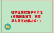 植物医生积雪草和灵芝(植物医生推荐：积雪草与灵芝双重功效！)