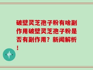 破壁灵芝孢子粉有啥副作用破壁灵芝孢子粉是否有副作用？新闻解析！