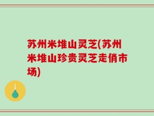 苏州米堆山灵芝(苏州米堆山珍贵灵芝走俏市场)