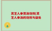灵芝人参煲汤功效(灵芝人参汤的功效与益处