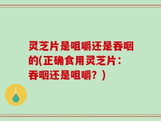 灵芝片是咀嚼还是吞咽的(正确食用灵芝片：吞咽还是咀嚼？)