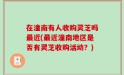 在潼南有人收购灵芝吗最近(最近潼南地区是否有灵芝收购活动？)
