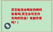 灵芝能泡水喝给狗喝吗有毒吗(灵芝水可否作为狗的饮品？有副作用吗？)
