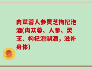 肉苁蓉人参灵芝枸杞泡酒(肉苁蓉、人参、灵芝、枸杞泡制酒，滋补身体)