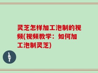 灵芝怎样加工泡制的视频(视频教学：如何加工泡制灵芝)