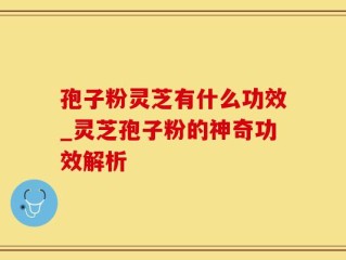 孢子粉灵芝有什么功效_灵芝孢子粉的神奇功效解析
