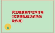 灵芝糖肽精华功效作用(灵芝糖肽精华的功效及作用)