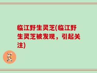 临江野生灵芝(临江野生灵芝被发现，引起关注)