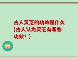 古人灵芝的功效是什么(古人认为灵芝有哪些功效？)