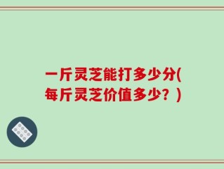 一斤灵芝能打多少分(每斤灵芝价值多少？)