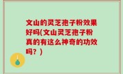 文山的灵芝孢子粉效果好吗(文山灵芝孢子粉真的有这么神奇的功效吗？)