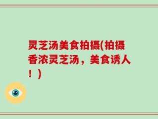 灵芝汤美食拍摄(拍摄香浓灵芝汤，美食诱人！)