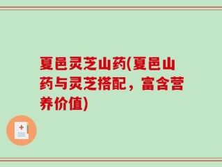 夏邑灵芝山药(夏邑山药与灵芝搭配，富含营养价值)