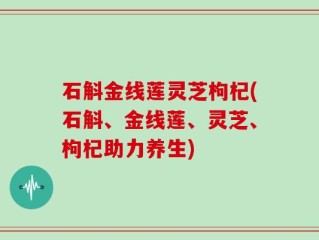 石斛金线莲灵芝枸杞(石斛、金线莲、灵芝、枸杞助力养生)