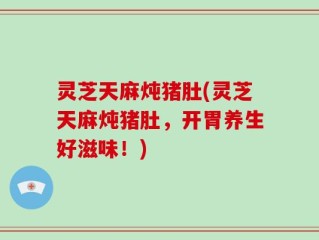 灵芝天麻炖猪肚(灵芝天麻炖猪肚，开胃养生好滋味！)