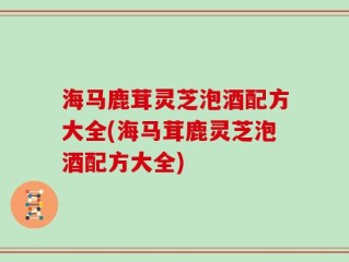 海马鹿茸灵芝泡酒配方大全(海马茸鹿灵芝泡酒配方大全)