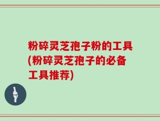 粉碎灵芝孢子粉的工具(粉碎灵芝孢子的必备工具推荐)