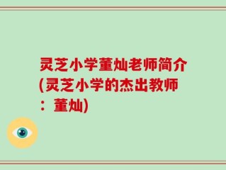 灵芝小学董灿老师简介(灵芝小学的杰出教师：董灿)
