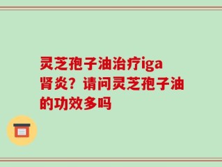 灵芝孢子油治疗iga肾炎？请问灵芝孢子油的功效多吗