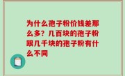 为什么孢子粉价钱差那么多？几百块的孢子粉跟几千块的孢子粉有什么不同