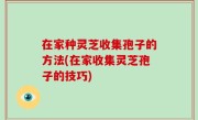 在家种灵芝收集孢子的方法(在家收集灵芝孢子的技巧)