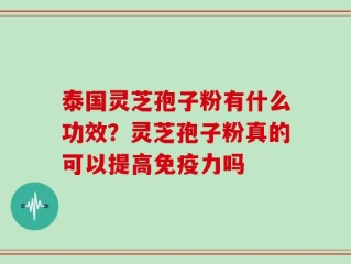 泰国灵芝孢子粉有什么功效？灵芝孢子粉真的可以提高免疫力吗