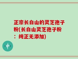 正宗长白山的灵芝孢子粉(长白山灵芝孢子粉：纯正无添加)