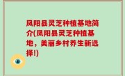 凤阳县灵芝种植基地简介(凤阳县灵芝种植基地，美丽乡村养生新选择!)