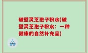 破壁灵芝孢子粉水(破壁灵芝孢子粉水：一种健康的自然补充品)
