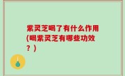 紫灵芝喝了有什么作用(喝紫灵芝有哪些功效？)