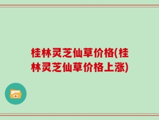 桂林灵芝仙草价格(桂林灵芝仙草价格上涨)